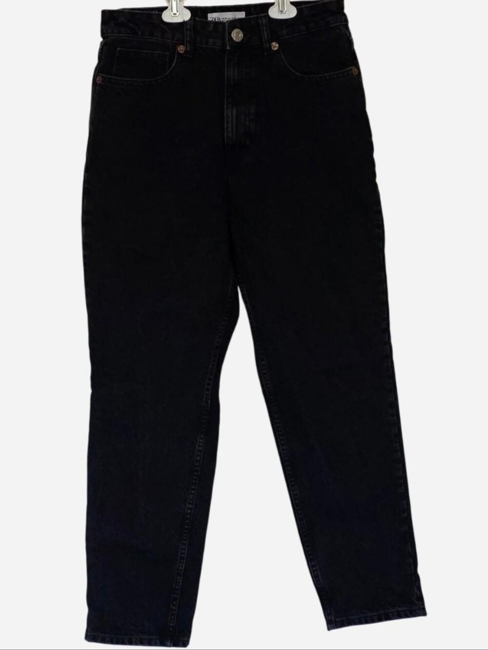 Zara Black Acid Wash Mom Jean